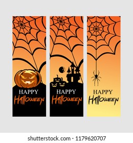 happy halloween vector illustration. Suitable for greeting card, poster and banner.