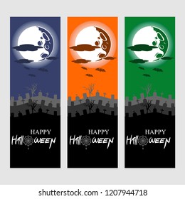 happy halloween vector illustration. Suitable for greeting card, poster and banner.