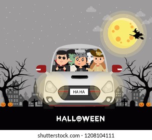 Happy Halloween vector illustration. Suitable for greeting card, poster and banner.