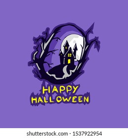 happy halloween vector illustration. Suitable for greeting card, poster and banner.