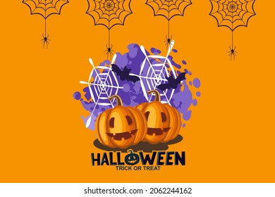 Happy halloween vector illustration. Suitable for greeting card, poster and banner.