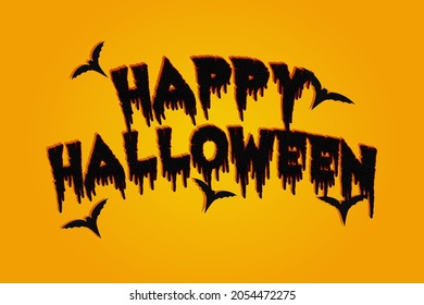 Happy halloween vector illustration. Happy halloween text effect for background, cover, poster invitation card.