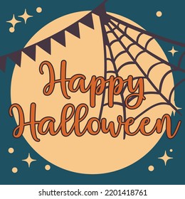 Happy Halloween, Vector illustration. Text Banner on white background. 