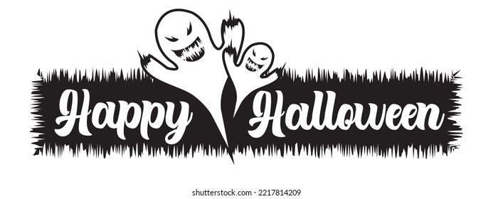 Happy Halloween Vector illustration Text Banner