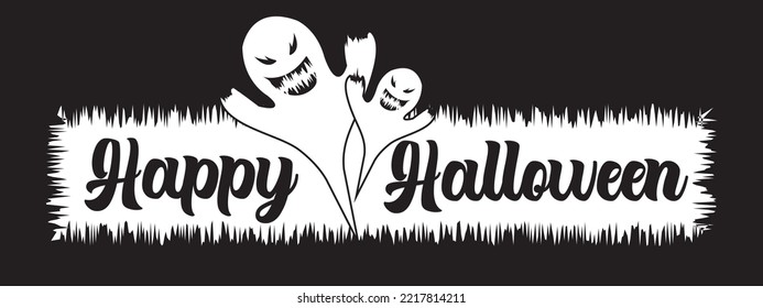 Happy Halloween Vector illustration Text Banner