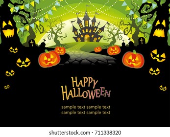 A Happy Halloween vector illustration with text space.