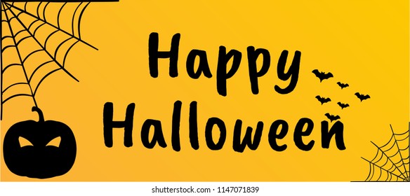 Happy halloween. Vector illustration with web and spider. Trick or treat
