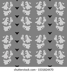 Happy Halloween. Vector image on a gray background. The image can be used for postcards.