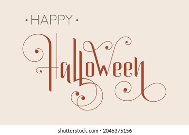 Happy Halloween vector lettering. Festive calligraphy for a banner, poster, greeting card, invitation to a party. Vector illustration. Hand drawing