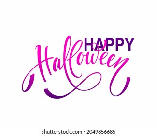 Happy Halloween vector lettering. Festive calligraphy for a banner, poster, greeting card, invitation to a party. Vector illustration.