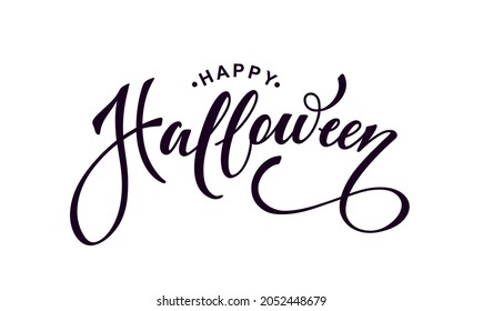 Happy Halloween vector lettering. Festive calligraphy for a banner, poster, greeting card, invitation to a party. Vector illustration. Hand drawing