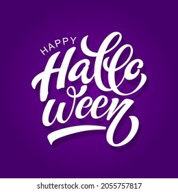 Happy Halloween vector lettering. Festive calligraphy for a banner, poster, greeting card, invitation to a party. Vector illustration. Hand drawing