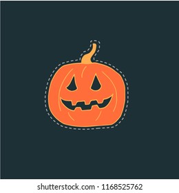 Happy Halloween vector lettering. Holiday calligraphy and web for banner, poster, greeting card, party invitation. Isolated illustration.