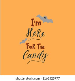 Happy Halloween vector lettering. Holiday calligraphy and web for banner, poster, greeting card, party invitation. Isolated illustration.