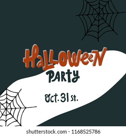 Happy Halloween vector lettering. Holiday calligraphy and web for banner, poster, greeting card, party invitation. Isolated illustration.