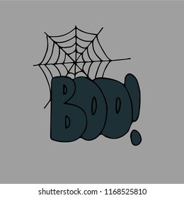 Happy Halloween vector lettering. Holiday calligraphy and web for banner, poster, greeting card, party invitation. Isolated illustration.