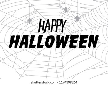 Happy Halloween vector lettering. Holiday calligraphy poster, greeting card, party invitation. Isolated illustration.
