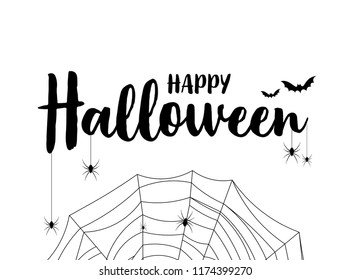 Happy Halloween vector lettering. Holiday calligraphy poster, greeting card, party invitation. Isolated illustration.
