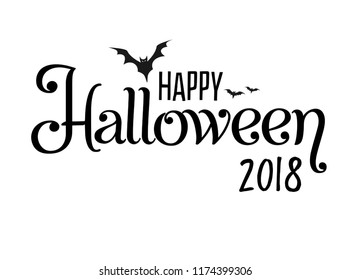 Happy Halloween vector lettering. Holiday calligraphy poster, greeting card, party invitation. Isolated illustration.