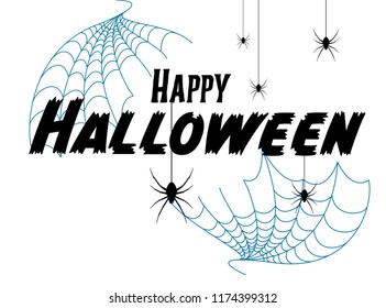 Happy Halloween vector lettering. Holiday calligraphy poster, greeting card, party invitation. Isolated illustration.