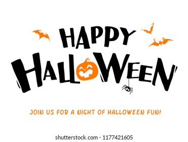 Happy Halloween. Vector lettering. Holiday calligraphy title.