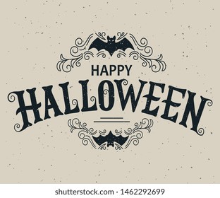 Happy Halloween vector lettering. Holiday lettering for banner. Happy Halloween poster, greeting card, party invitation. Vector illustration. 