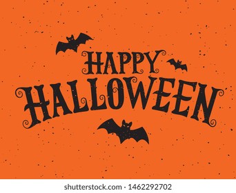 Happy Halloween vector lettering. Holiday lettering for banner. Happy Halloween poster, greeting card, party invitation. Vector illustration. 