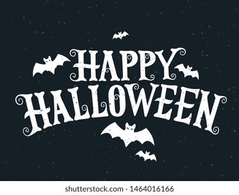 Happy Halloween vector lettering. Holiday lettering for banner. Happy Halloween poster, greeting card, party invitation. Vector illustration. 