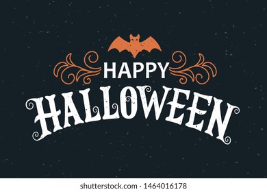 Happy Halloween vector lettering. Holiday lettering for banner. Happy Halloween poster, greeting card, party invitation. Vector illustration. 