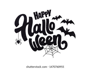 Happy Halloween vector lettering  Holiday lettering for banner  Happy Halloween poster  greeting card  party invitation  Vector illustration  