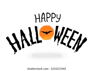 Happy Halloween vector lettering. Holiday calligraphy for banner, poster, greeting card, party invitation. Vector illustration.