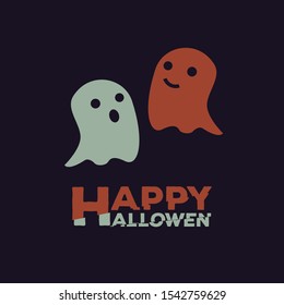 Happy Halloween vector lettering. Holiday lettering for banner. Happy Halloween poster, greeting card, party invitation. Vector illustration.