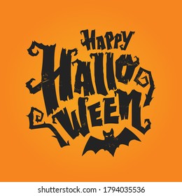 Happy Halloween vector lettering. Holiday lettering for banner. Happy Halloween poster, greeting card, party invitation. Vector illustration. 