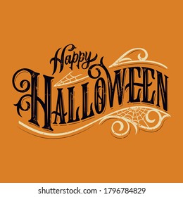 Happy Halloween vector lettering. Holiday lettering for banner. Happy Halloween poster, greeting card, party invitation. Vector illustration. 