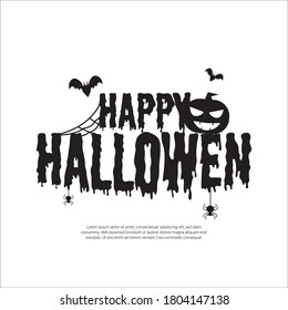 Happy Halloween vector lettering. Holiday calligraphy poster, greeting card, party invitation. Isolated illustration.
