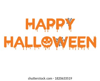 Happy Halloween vector lettering. Holiday lettering for banner. Happy Halloween poster, greeting card, party invitation. Vector illustration.