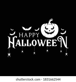 Happy Halloween vector lettering. Holiday lettering for banner. Happy Halloween poster, greeting card, party invitation. Vector illustration.