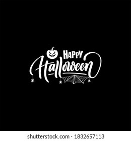 Happy Halloween vector lettering. Holiday lettering for banner. Happy Halloween poster, greeting card, party invitation. Vector illustration.