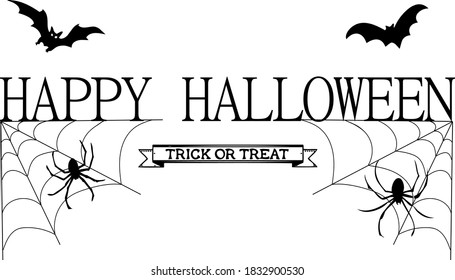 Happy Halloween vector lettering. Holiday lettering for banner. Happy Halloween poster, greeting card, party invitation. Vector illustration. 