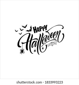 Happy Halloween vector lettering. Holiday lettering for banner. Happy Halloween poster, greeting card, party invitation. Vector illustration.