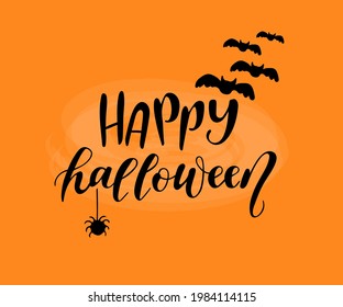 Happy Halloween vector lettering. Holiday lettering for banner. Happy Halloween poster, greeting card, party invitation. Vector illustration.