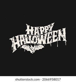 Happy Halloween vector lettering. Holiday lettering for banner. Happy Halloween poster, greeting card, party invitation. Vector illustration. 