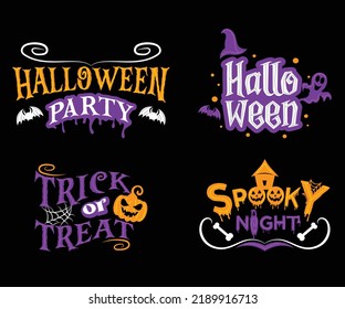 Happy Halloween vector lettering. Holiday lettering for banner, poster, greeting card, party invitation. T- shirt design