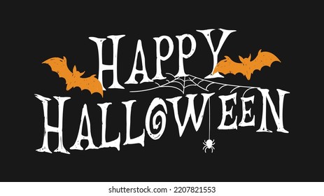 Happy Halloween vector lettering. Holiday calligraphy poster, greeting card, party invitation. Isolated illustration.