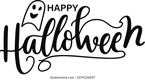Happy Halloween vector lettering. Holiday lettering for banner. Happy Halloween poster, greeting card, party invitation. Vector illustration