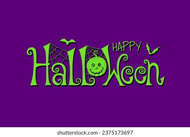 Happy Halloween vector lettering. Holiday lettering for banner