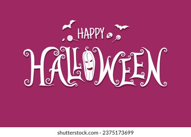 Happy Halloween vector lettering. Holiday lettering for banner