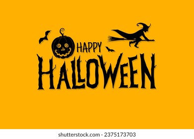 Happy Halloween vector lettering. Holiday lettering for banner