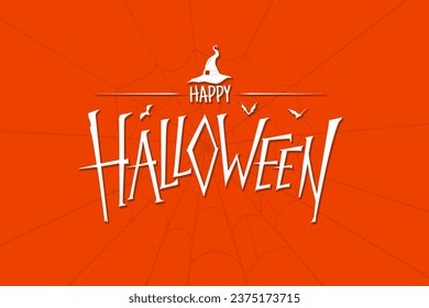 Happy Halloween vector lettering. Holiday lettering for banner