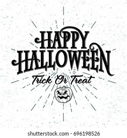 Happy Halloween vector lettering. Holiday calligraphy  for banner, poster, greeting card, party invitation. Isolated illustration.